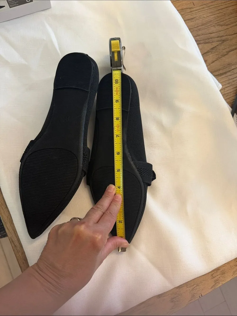 Tahari Black Pointed Knot-Accent Flats